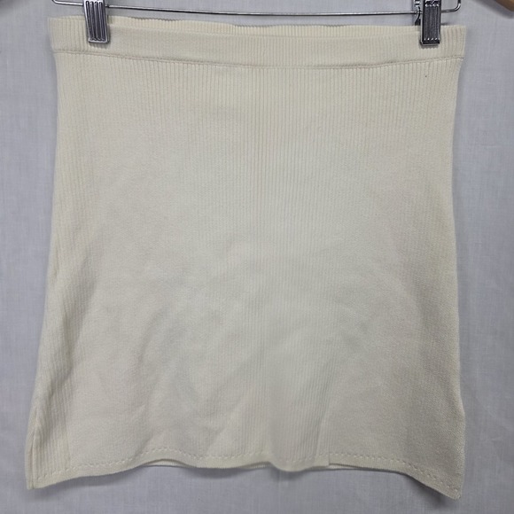 Free People Dresses & Skirts - Free People Skirt Size S Womens Cream Ribbed Knit Pull On Stretch